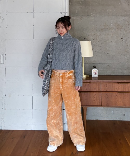 EPIMI E'PIMMY(エピミエピミー)の「【ハンドウォッシャブル】ケーブルジップカーディガン(カーディガン/ボレロ・レディース・ピンクベージュ/杢グレー/オフホワイト/ダークブルー・MEDIUM)」の16枚目の写真