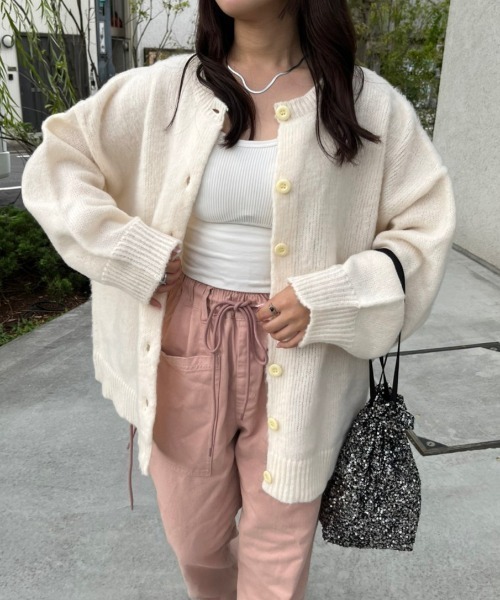 nemne store（ネンネストア）の「【低身長サイズあり】前後2wayモヘアライクカーディガン（カーディガン/ボレロ・レディース・アイボリー系1/ピンク/グレー/ブルー/アイボリー系2/アイボリー系3・SMALL/MEDIUM）」の10枚目の写真