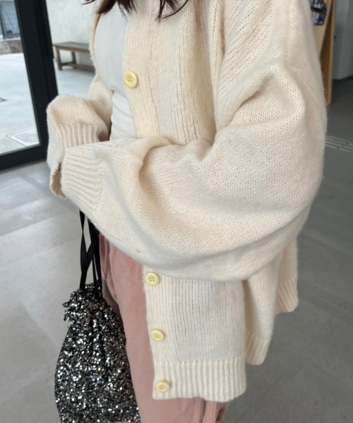 nemne store（ネンネストア）の「【低身長サイズあり】前後2wayモヘアライクカーディガン（カーディガン/ボレロ・レディース・アイボリー系1/ピンク/グレー/ブルー/アイボリー系2/アイボリー系3・SMALL/MEDIUM）」の16枚目の写真