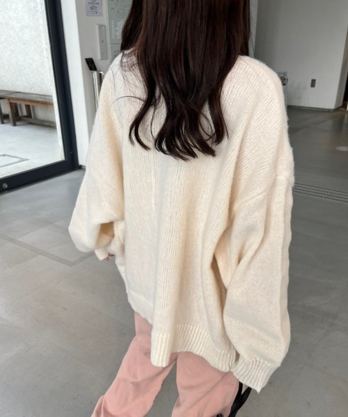 nemne store（ネンネストア）の「【低身長サイズあり】前後2wayモヘアライクカーディガン（カーディガン/ボレロ・レディース・アイボリー系1/ピンク/グレー/ブルー/アイボリー系2/アイボリー系3・SMALL/MEDIUM）」の13枚目の写真