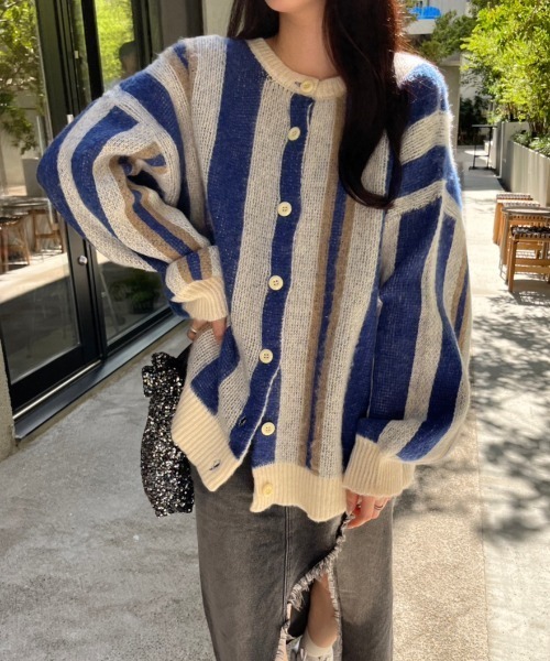 nemne store（ネンネストア）の「【低身長サイズあり】前後2wayモヘアライクカーディガン（カーディガン/ボレロ・レディース・アイボリー系1/ピンク/グレー/ブルー/アイボリー系2/アイボリー系3・SMALL/MEDIUM）」の9枚目の写真