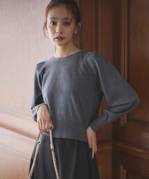 【前後着用可】BOREROタックプルオーバー ニット