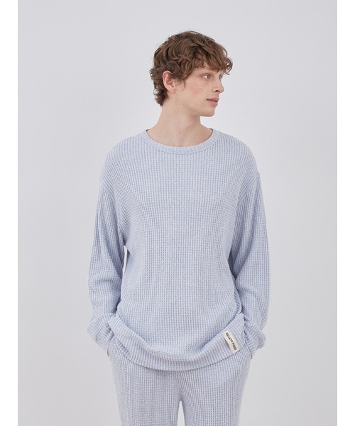 gelato pique(ジェラートピケ)の「【HOMME】スノーワッフルビッグクルーネック(ルームウェア/パジャマ・メンズ・ブルー/グレー・LARGE/MEDIUM)」の14枚目の写真