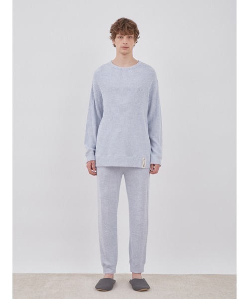 gelato pique(ジェラートピケ)の「【HOMME】スノーワッフルビッグクルーネック(ルームウェア/パジャマ・メンズ・ブルー/グレー・LARGE/MEDIUM)」の5枚目の写真