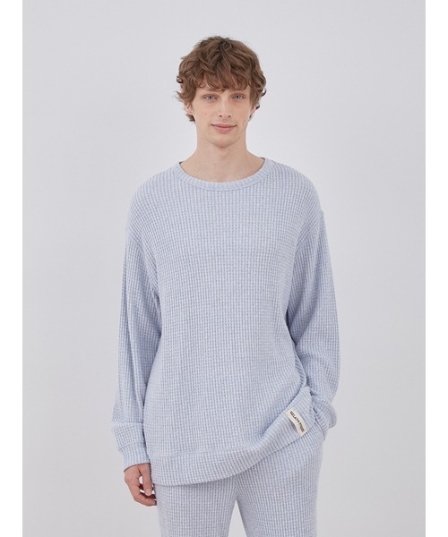 gelato pique(ジェラートピケ)の「【HOMME】スノーワッフルビッグクルーネック(ルームウェア/パジャマ・メンズ・ブルー/グレー・LARGE/MEDIUM)」の7枚目の写真