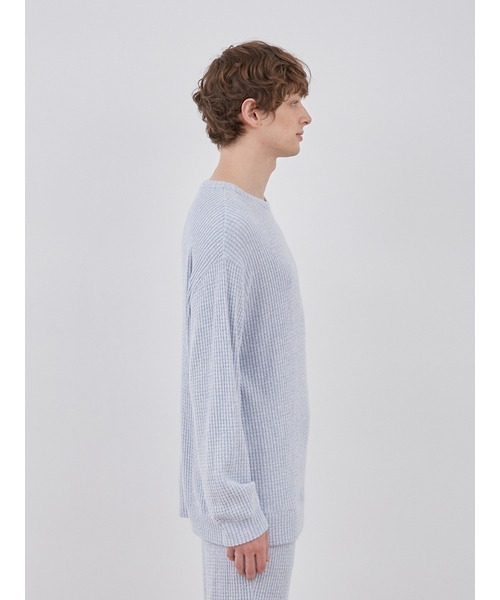 gelato pique(ジェラートピケ)の「【HOMME】スノーワッフルビッグクルーネック(ルームウェア/パジャマ・メンズ・ブルー/グレー・LARGE/MEDIUM)」の9枚目の写真