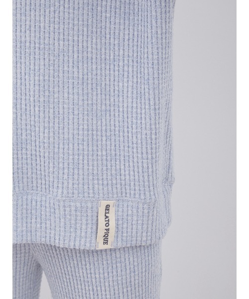 gelato pique(ジェラートピケ)の「【HOMME】スノーワッフルビッグクルーネック(ルームウェア/パジャマ・メンズ・ブルー/グレー・LARGE/MEDIUM)」の12枚目の写真