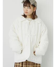 ehka sopo | ジャカードキルティングジャケット(ノーカラージャケット)