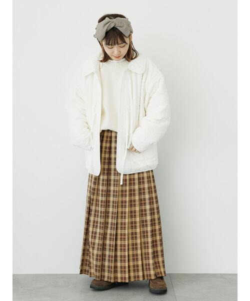 ehka sopo（エヘカソポ）の「ジャカードキルティングジャケット（ノーカラージャケット・レディース・グレー/キナリ/ブラウン・F）」の13枚目の写真