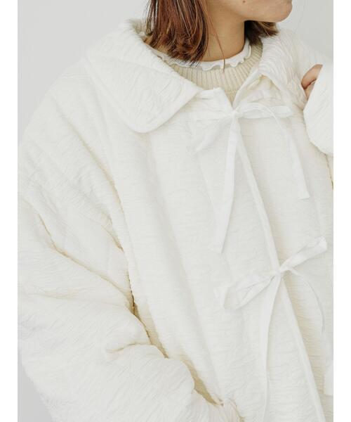 ehka sopo（エヘカソポ）の「ジャカードキルティングジャケット（ノーカラージャケット・レディース・グレー/キナリ/ブラウン・F）」の14枚目の写真