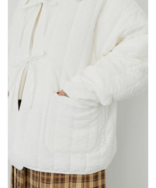 ehka sopo（エヘカソポ）の「ジャカードキルティングジャケット（ノーカラージャケット・レディース・グレー/キナリ/ブラウン・F）」の15枚目の写真