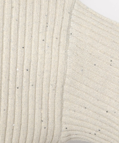 mysty woman（ミスティウーマン）の「スパンコールラメリブニット 988038（ニット/セーター・レディース・ライトグリーン/ブラック/オフホワイト/グレイッシュブルー・FREE）」の22枚目の写真