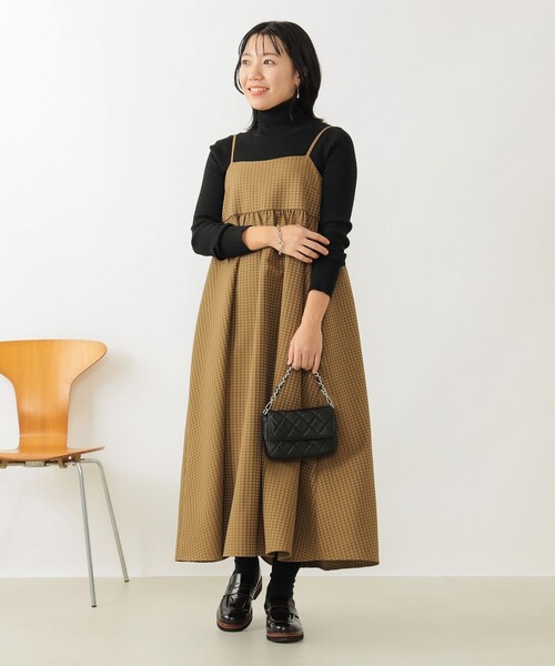 B:MING by BEAMS（ビーミングバイビームス）の「B:MING by BEAMS / ジャカード ニット キャミワンピ―ス（ワンピース・レディース・ブラック/ブラウン系その他3・MEDIUM/SMALL）」の4枚目の写真