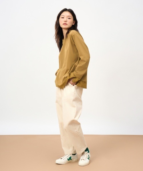 ROCOCO（ロココ）の「袖・裾レース付きカットソー（Tシャツ/カットソー・レディース・ホワイト/ブラック/マスタード・M～Ｌ）」の3枚目の写真