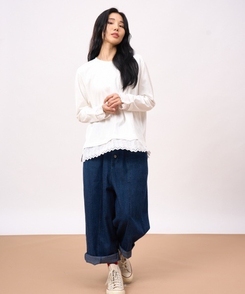 ROCOCO（ロココ）の「袖・裾レース付きカットソー（Tシャツ/カットソー・レディース・ホワイト/ブラック/マスタード・M～Ｌ）」の12枚目の写真