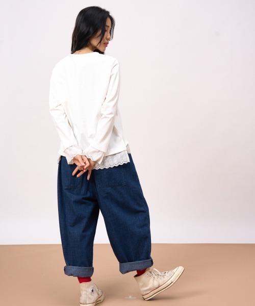 ROCOCO（ロココ）の「袖・裾レース付きカットソー（Tシャツ/カットソー・レディース・ホワイト/ブラック/マスタード・M～Ｌ）」の15枚目の写真