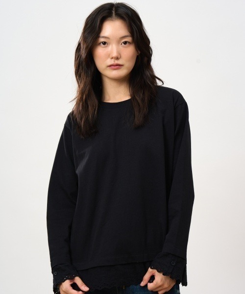 ROCOCO（ロココ）の「袖・裾レース付きカットソー（Tシャツ/カットソー・レディース・ホワイト/ブラック/マスタード・M～Ｌ）」の21枚目の写真