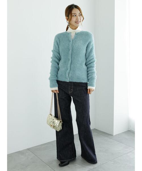 Te chichi（テチチ）の「ラメフェザーニットカーディガン（カーディガン/ボレロ・レディース・チャコールグレー/シルバー/ブルー・F）」の5枚目の写真