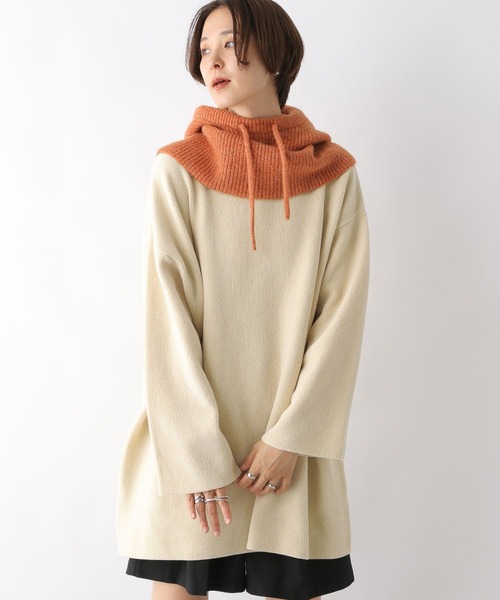 LEPSIM(レプシィム)の「12ゲージモールニットチュニックワンピース 976816(ワンピース・レディース・アイボリー/ブラック・FREE)」の5枚目の写真