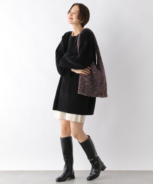 LEPSIM(レプシィム)の「12ゲージモールニットチュニックワンピース 976816(ワンピース・レディース・アイボリー/ブラック・FREE)」の9枚目の写真