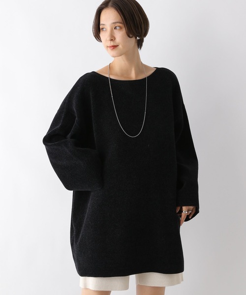 LEPSIM(レプシィム)の「12ゲージモールニットチュニックワンピース 976816(ワンピース・レディース・アイボリー/ブラック・FREE)」の10枚目の写真