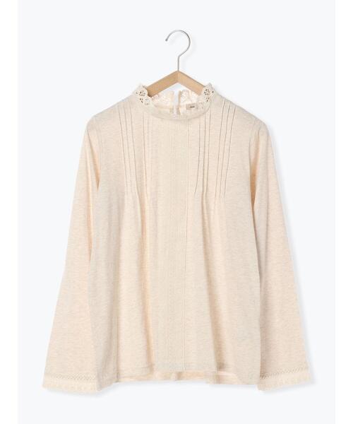 Samansa Mos2（サマンサ モスモス）の「スタンドレースカットソー（Tシャツ/カットソー・レディース・ベージュ/ブラック/オフホワイト・F）」の3枚目の写真