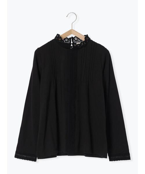 Samansa Mos2（サマンサ モスモス）の「スタンドレースカットソー（Tシャツ/カットソー・レディース・ベージュ/ブラック/オフホワイト・F）」の2枚目の写真