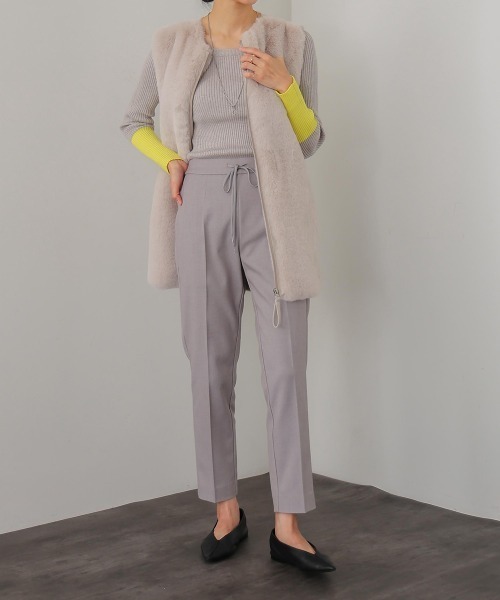 Bou Jeloud（ブージュルード）の「裏起毛スリムパンツ（その他パンツ・レディース・ライトグレー/キャメル/ブラック・36/38）」の4枚目の写真