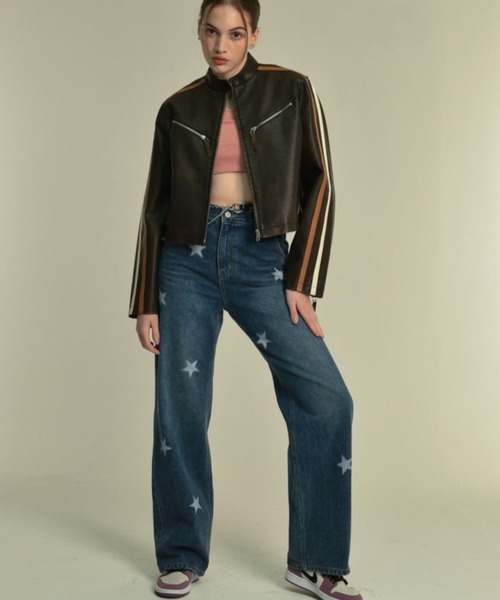 Midnight Move（ミッドナイトムーブ）の「Midnight Move／スターデニムパンツ　2987725（デニムパンツ・レディース・ブラック/ブルー・MEDIUM/SMALL）」の8枚目の写真