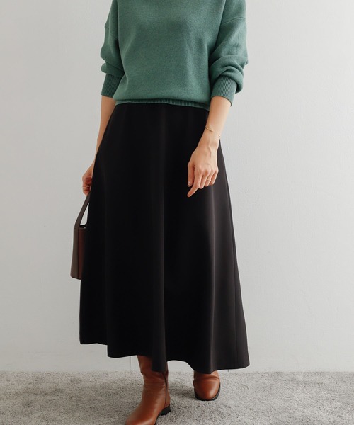 URBAN RESEARCH DOORS(アーバンリサーチドアーズ)の「ダブルクロスフレアスカート(スカート・レディース・ブラック/モカ/グレー系その他・MEDIUM)」の2枚目の写真