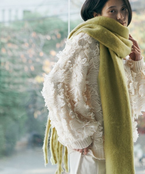 marjour(マージュール)の「COLD COLOR MUFFLER(マフラー・レディース・ブルー/ライトグレー/グリーン・FREE)」の14枚目の写真