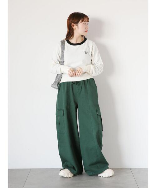 ehka sopo（エヘカソポ）の「◎リボン刺繍プルオーバー（ニット/セーター・レディース・ブラック/イエロー/グリーン/オフホワイト・F）」の21枚目の写真