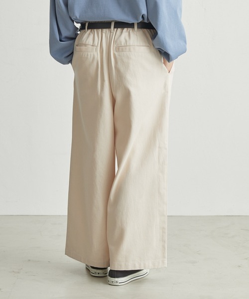美品　  ルーズ チノパンツ M 2タック ルーズワイドシルエットテーパードチノパンツ MONO-MART