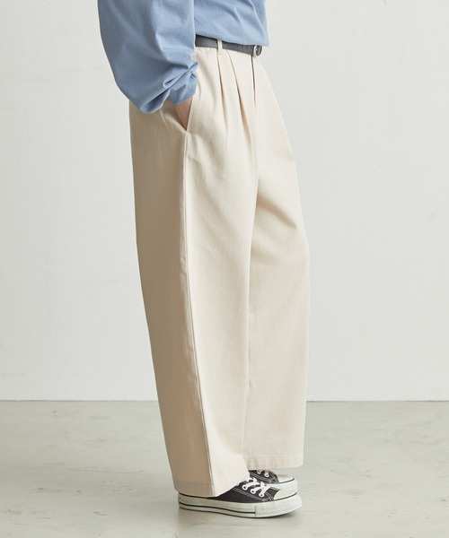 molk(モルク)の「【molk】ルーズタックストレートチノパンツ(チノパンツ・メンズ・アイボリー/ブラック/ベージュ/チャコールグレー・S/L/M)」の10枚目の写真