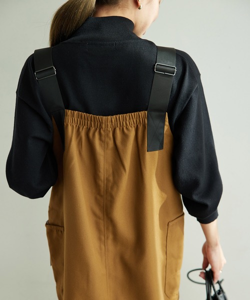 Dickies(ディッキーズ)の「【WEB限定】【Dickies/ディッキーズ】起毛ポリツイルジャンスカ(ジャンパースカート・レディース・ブラック/キャメル・38)」の6枚目の写真