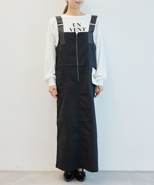 Dickies(ディッキーズ)の「【WEB限定】【Dickies/ディッキーズ】起毛ポリツイルジャンスカ(ジャンパースカート・レディース・ブラック/キャメル・38)」の7枚目の写真