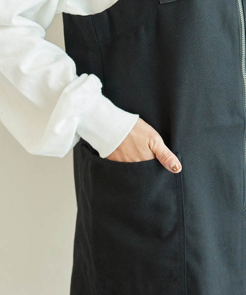 Dickies(ディッキーズ)の「【WEB限定】【Dickies/ディッキーズ】起毛ポリツイルジャンスカ(ジャンパースカート・レディース・ブラック/キャメル・38)」の14枚目の写真