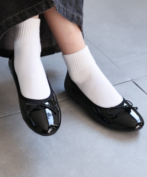 セール】リボン付きフラットバレエシューズ/バレエコアスタイル