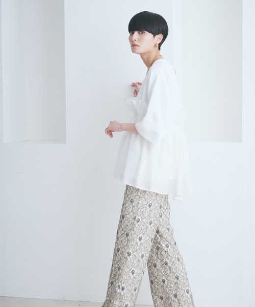 【セール】大人が着るのはこれ。ドッキングフリルカットソー（Tシャツ/カットソー）｜ROSE BUD（ローズバッド）