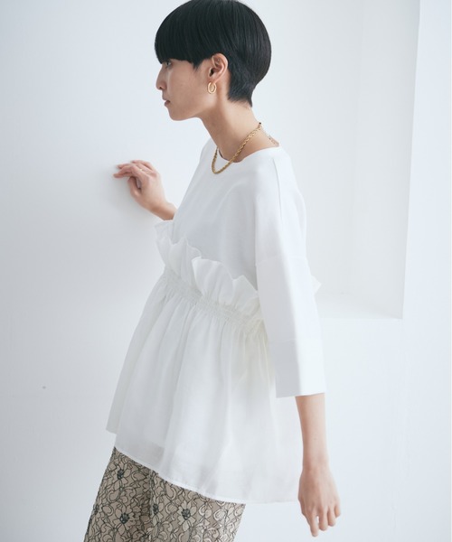 【セール】大人が着るのはこれ。ドッキングフリルカットソー（Tシャツ/カットソー）｜ROSE BUD（ローズバッド）