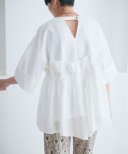 【セール】大人が着るのはこれ。ドッキングフリルカットソー（Tシャツ/カットソー）｜ROSE BUD（ローズバッド）