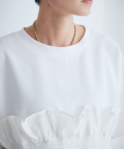 【セール】大人が着るのはこれ。ドッキングフリルカットソー（Tシャツ/カットソー）｜ROSE BUD（ローズバッド）