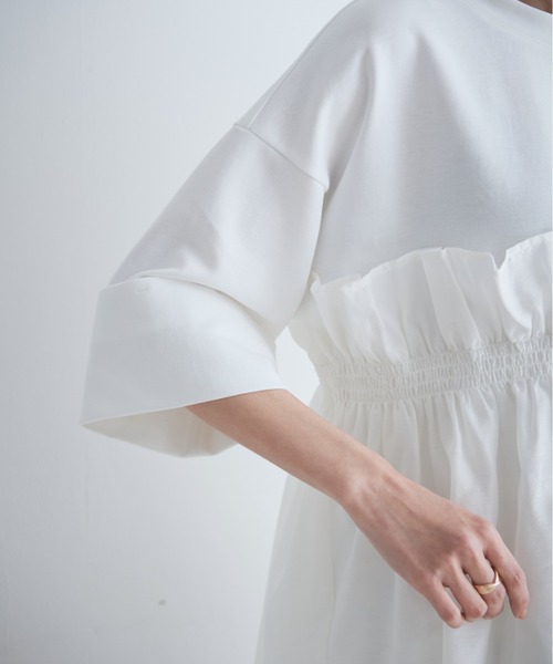 【セール】大人が着るのはこれ。ドッキングフリルカットソー（Tシャツ/カットソー）｜ROSE BUD（ローズバッド）