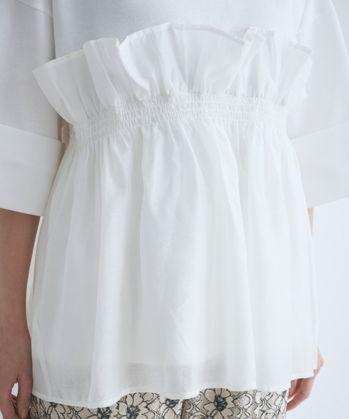 【セール】大人が着るのはこれ。ドッキングフリルカットソー（Tシャツ/カットソー）｜ROSE BUD（ローズバッド）