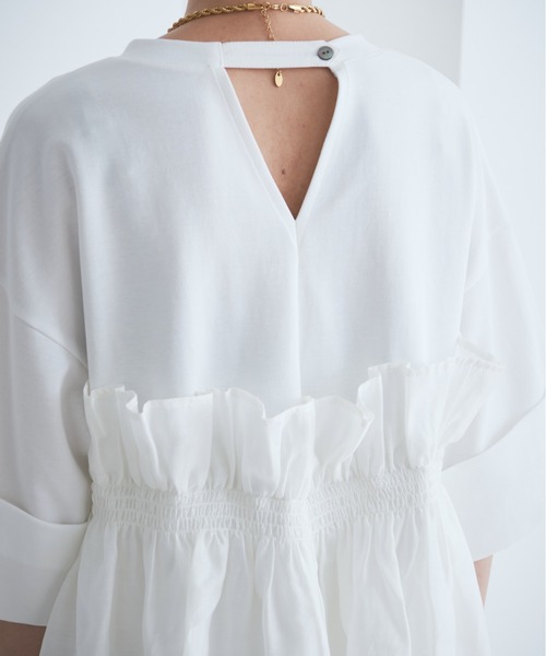 【セール】大人が着るのはこれ。ドッキングフリルカットソー（Tシャツ/カットソー）｜ROSE BUD（ローズバッド）