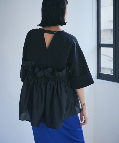 【セール】大人が着るのはこれ。ドッキングフリルカットソー（Tシャツ/カットソー）｜ROSE BUD（ローズバッド）