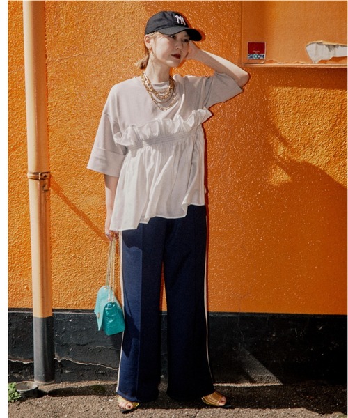 【セール】大人が着るのはこれ。ドッキングフリルカットソー（Tシャツ/カットソー）｜ROSE BUD（ローズバッド）