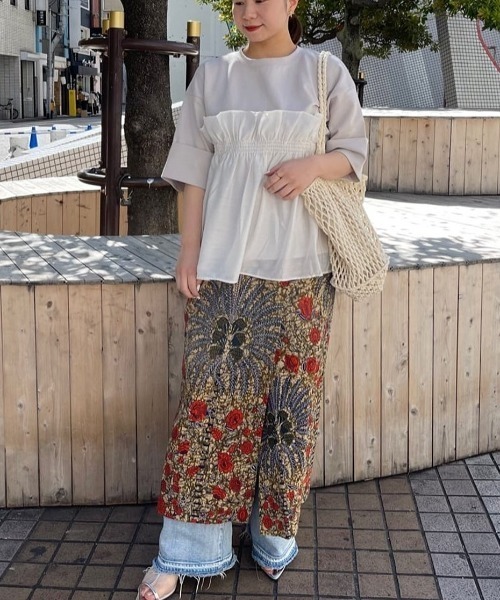 【セール】大人が着るのはこれ。ドッキングフリルカットソー（Tシャツ/カットソー）｜ROSE BUD（ローズバッド）