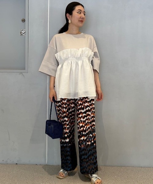 【セール】大人が着るのはこれ。ドッキングフリルカットソー（Tシャツ/カットソー）｜ROSE BUD（ローズバッド）