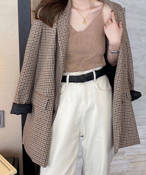 Miniministore(ミニミニストア)の「フロントVカット リブニットキャミソール(キャミソール・レディース・ライトグレー/ブラック/ダークベージュ/モカ/ライトベージュ/オリーブ/ダークグリーン/ホワイト・FREE)」の18枚目の写真